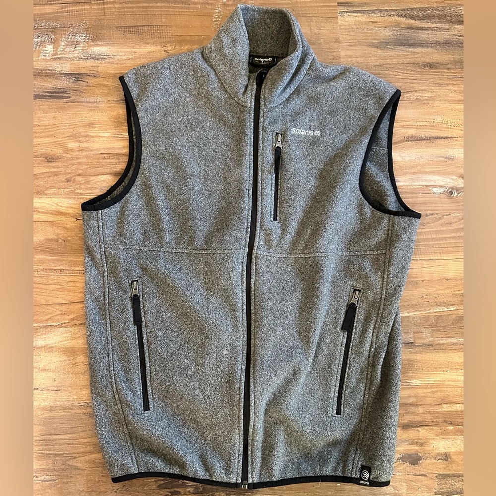 Men’s Solaris Gray Fleece Vest - LARGE